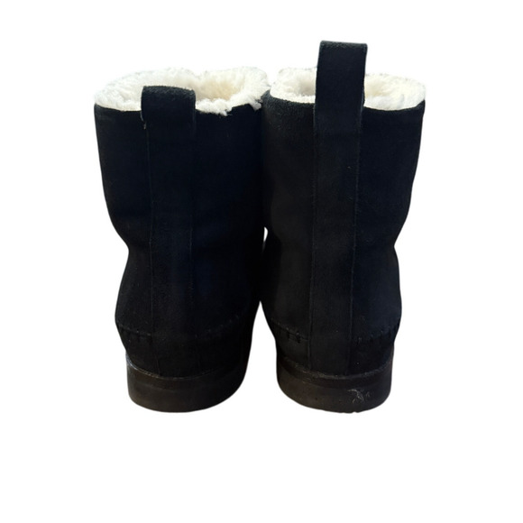 Jenni Kayne 6 Suede Moc Shearling Ankle Boots Slip On Booties Winter Black 36 - Picture 5 of 9